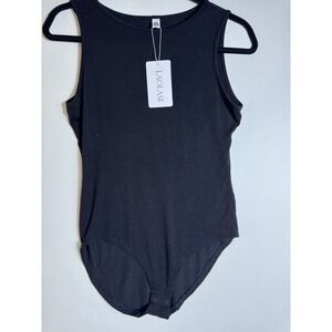 LAOLASI Women's Crew Neck Bodysuit‎ Sleeveless Racer Back Slim Fit Sz M